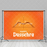 Aperturee - Orange Crossbow Arrow Indian Happy Dussehra Backdrop